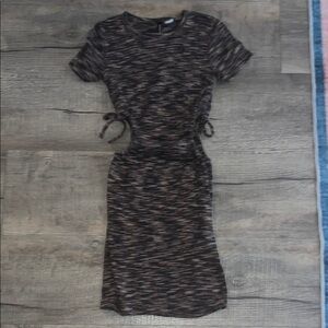 H&M Black and Brown Textured Mini Dress